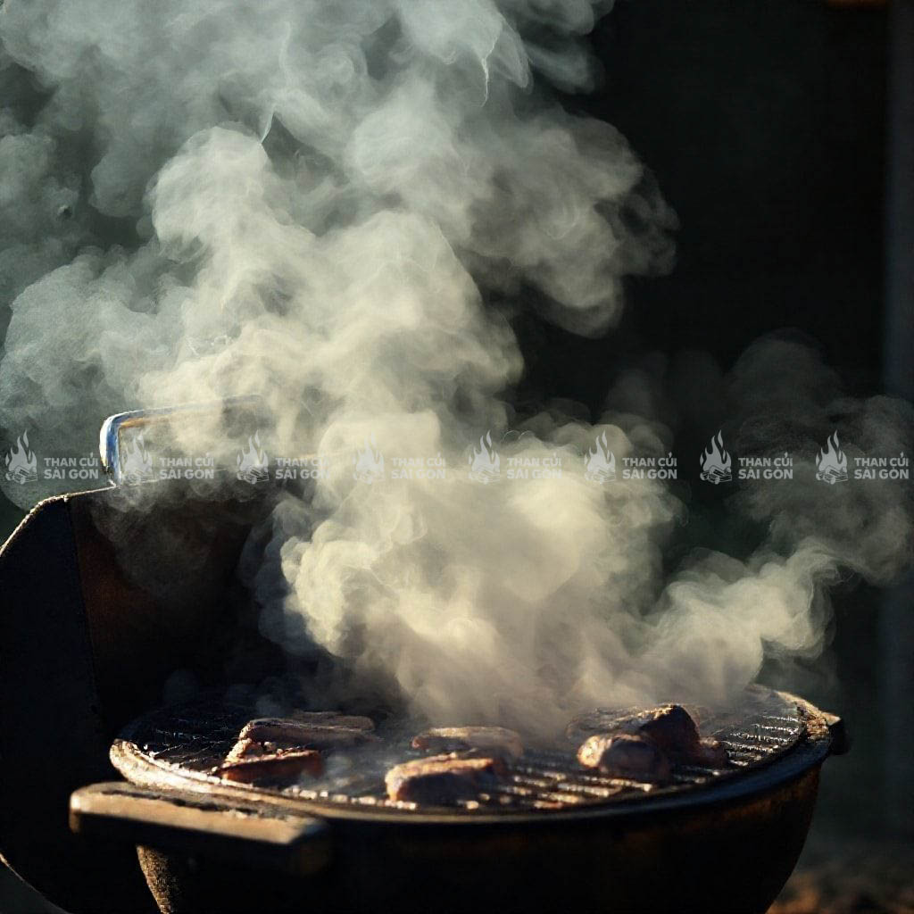 Than bị ẩm sẽ khó cháy, sinh nhiều khói và ảnh hưởng đến hương vị món ăn.