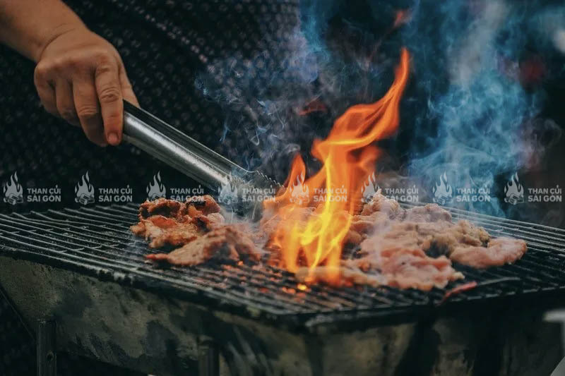 Than nướng cháy mạnh và duy trì lâu
